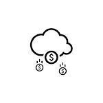 Make Money Icon. Business Concept. Cloud Mining. Flat Design. Isolated Illustration.