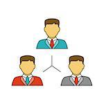 People network flat line icon. Business concept