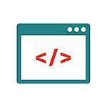 Custom coding flat icon. Web development symbol