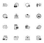 Flat Design Protection and Security Icons Set. Isolated Illustration.