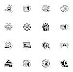 Flat Design Protection and Security Icons Set. Isolated Illustration.