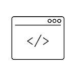 Custom coding line icon on white background