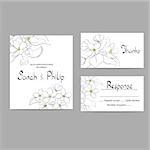 Bright floral wedding invitation card template