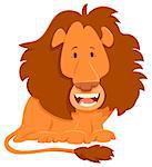 Cartoon Illustration of Funny Lion Wild Animal Character