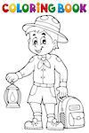 Coloring book scout boy theme 3 - eps10 vector illustration.