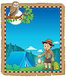 Parchment with scout boy theme 2 - eps10 vector illustration.