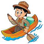 Water scout boy theme image 1 - eps10 vector illustration.