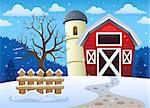 Winter farmland theme 1 - eps10 vector illustration.