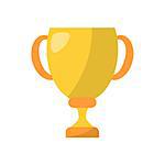 Trophy cup flat icon on white background