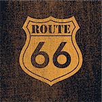 Denim Route 66 - Vintage roadsign illustration