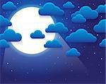 Night sky with stylized clouds theme 1 - eps10 vector illustration.
