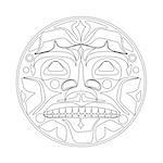 Vector illustration of the sun symbol. Modern stylization of North American and Canadian native art with native ornament
