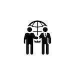 Business Meeting Icon. Flat Design. Two man at the meeting. App Symbol or UI element.