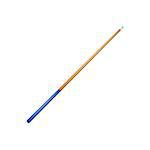 Billiard cue with blue handle on white background