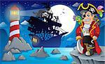 Night pirate scenery 3 - eps10 vector illustration.