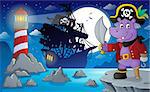 Night pirate scenery 4 - eps10 vector illustration.