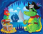 Pirate crocodile theme 3 - eps10 vector illustration.