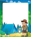 Summer frame with scout boy theme 2 - eps10 vector illustration.