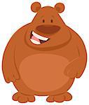 Cartoon Illustration of Cute Brown Bear Animal Character