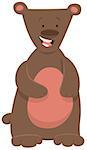 Cartoon Illustration of Cute Brown Bear or Teddy Animal Character