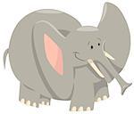 Cartoon Illustration of Funny Elephant Comic Animal Character