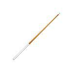 Billiard cue with white handle on white background
