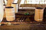 Three packages of hand made cuban cigars on workbench, Vinales, Cuba