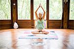 Woman in yoga position