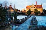 Exterior view of Le Manoir aux Quat'Saisons, Oxfordshire in winter.