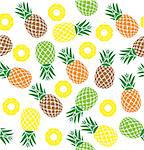 vector illustration of seamless background with pineapples