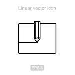 Icon of the pencil and paper in a linear style