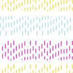 Simple dashed stitch embroidery vector seamless pattern. Fine neon lines on white background.
