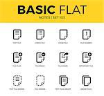 Basic set of clean file, file number and important icons. Modern flat pictogram collection. Vector material design concept, web symbols and logo concept.