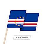 Cape Verde Ribbon Waving Flag Isolated on White. Vector Illustration. Cape Verde Flag with Sharp Corners