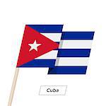 Cuba Ribbon Waving Flag Isolated on White. Vector Illustration. Cuba Flag with Sharp Corners