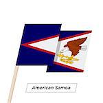 American Samoa Ribbon Waving Flag Isolated on White. Vector Illustration. American Samoa Flag with Sharp Corners
