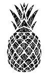 vector illustration of a grunge pineapple isolated on white background