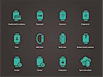 Collection of smart watch and payment app icons set. Vector illustration.