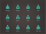 Anatomy Human Systems icons set. Vector illustration.