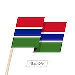 Gambia Ribbon Waving Flag Isolated on White. Vector Illustration. Gambia Flag with Sharp Corners