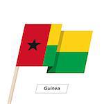 Guinea Ribbon Waving Flag Isolated on White. Vector Illustration. Guinea Flag with Sharp Corners