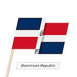 Dominican Republic Ribbon Waving Flag Isolated on White. Vector Illustration. Dominican Republic Flag with Sharp Corners