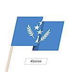 Kosrae Ribbon Waving Flag Isolated on White. Vector Illustration. Kosrae Flag with Sharp Corners