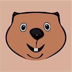 Happy Groundhog Day funny cute head. Vector illustration