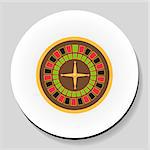 Roulette is a casino game sticker icon flat style. Vector illustration
