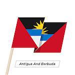Antigua And Barbuda Ribbon Waving Flag Isolated on White. Vector Illustration. Antigua and Barbuda, St. John's, Caribbean Flag with Sharp Corners
