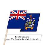 South Georgia and South Sandwich Islands Ribbon Waving Flag Isolated on White. Vector Illustration. South Georgia and South Sandwich Islands Flag with Sharp Corners