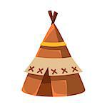 Wigwam Leather Living Hut, Native American Indian Culture Symbol, Ethnic Object From North America Isolated Icon. Tribal Decorative Element Of Indian Tribe Life Vector Cartoon Illustration.