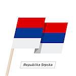 Republika Srpska Ribbon Waving Flag Isolated on White. Vector Illustration. Republika Srpska Flag with Sharp Corners
