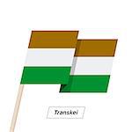 Transkei Ribbon Waving Flag Isolated on White. Vector Illustration. Transkei Flag with Sharp Corners